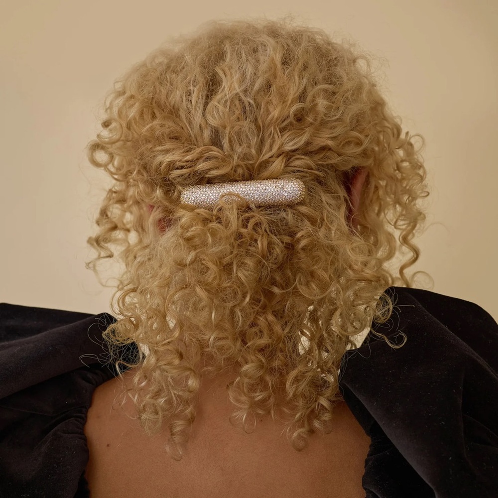 Lelet Gold Crystal Barrette Hair Clip - Picture 3 of 8